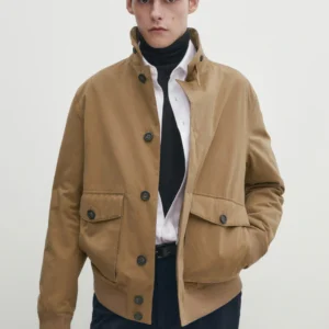 Cotton Blend Jacket With Pockets