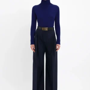 Wide Leg Trouser In Midnight 1
