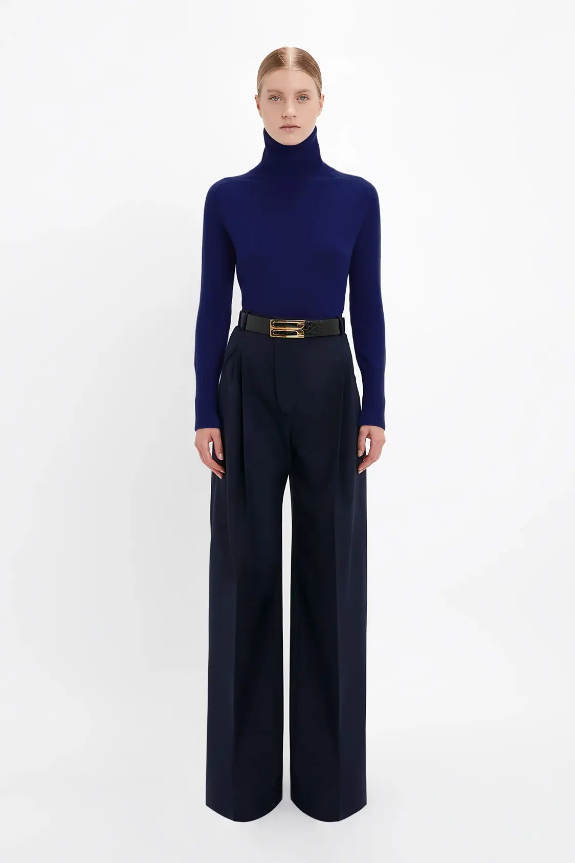 Wide Leg Trouser In Midnight 1